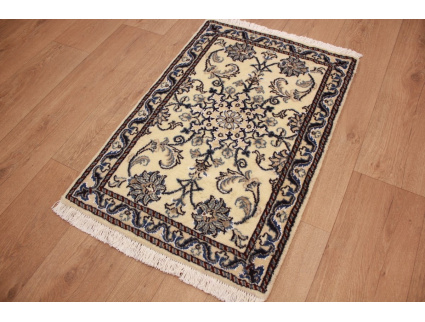 Oriental carpet Persian carpet Nain  88x60 cm Beige