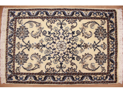 Oriental carpet Persian carpet Nain  88x60 cm Beige