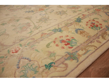 Persian carpet Tabriz with Silk205x157 cm Beige