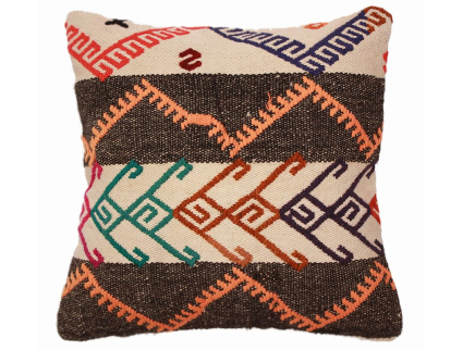 Oriental Kilim Pillow cushion natural colors & wool ca. 40x40 cm