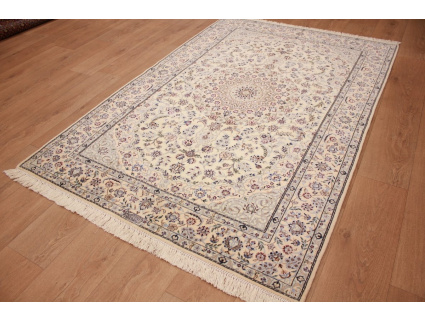 Perserteppich "Nain" 6la mit Seide 198x132 cm Beige