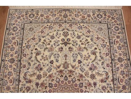 Perserteppich "Nain" 6la mit Seide 198x132 cm Beige