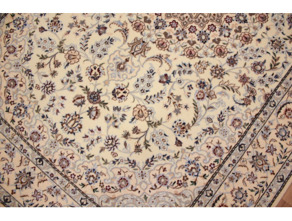 Perserteppich "Nain" 6la mit Seide 198x132 cm Beige