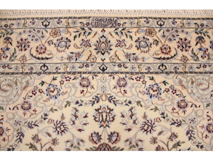 Perserteppich "Nain" 6la mit Seide 198x132 cm Beige