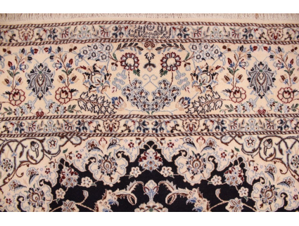 Fine Persian carpet Nain 6la with silk 331x203 cm Blue