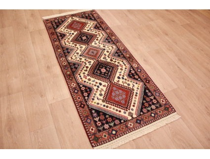 Persian carpet Yalameh pure wool 193x78 cm Beige