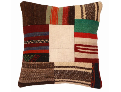 Oriental Kilim Pillow cushion natural colors & wool ca. 40x40 cm