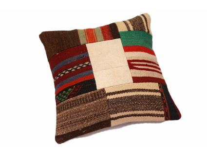 Oriental Kilim Pillow cushion natural colors & wool ca. 40x40 cm