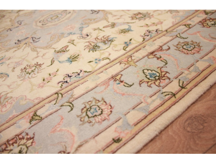 Persian carpet Tabriz with Silk 152x101 cm Beige