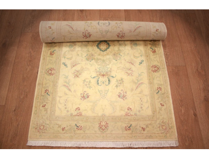 Persian carpet Tabriz Runner with Silk 227x86 cm Beige