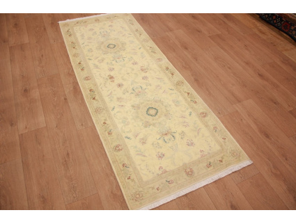 Perserteppich Täbriz Läufer mit Seide 227x86 cm Beige