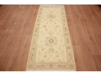 Perserteppich Täbriz Läufer mit Seide 227x86 cm Beige