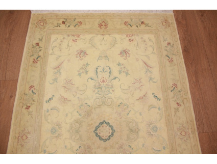 Persian carpet Tabriz Runner with Silk 227x86 cm Beige