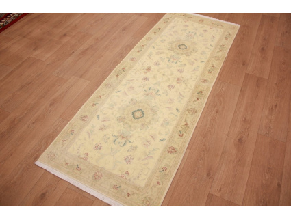 Persian carpet Tabriz Runner with Silk 227x86 cm Beige