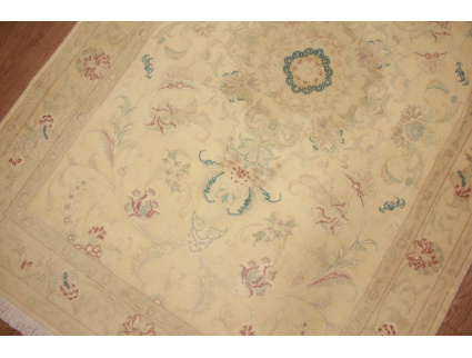 Persian carpet Tabriz Runner with Silk 227x86 cm Beige