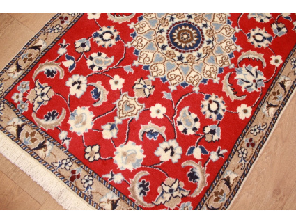 Persian carpet Nain 131x98 cm Oriental carpet red