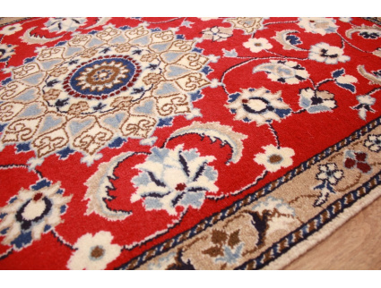 Persian carpet Nain 131x98 cm Oriental carpet red