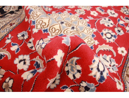 Persian carpet Nain 131x98 cm Oriental carpet red