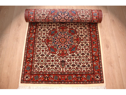 Persian carpet Bijar with silk 218x83 cm Beige