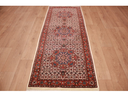 Persian carpet Bijar with silk 218x83 cm Beige