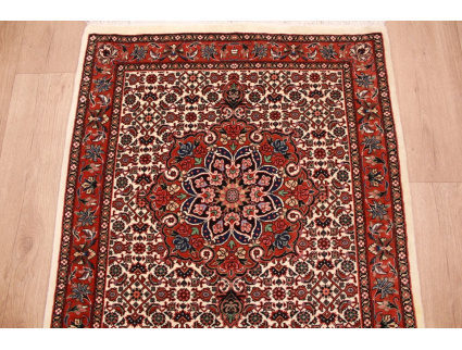 Persian carpet Bijar with silk 218x83 cm Beige