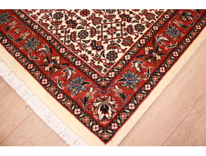 Persian carpet Bijar with silk 218x83 cm Beige