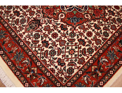 Persian carpet Bijar with silk 218x83 cm Beige