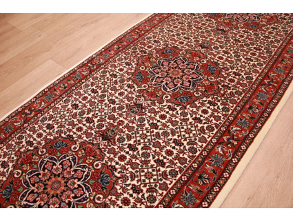 Persian carpet Bijar with silk 218x83 cm Beige