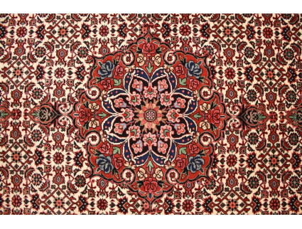 Persian carpet Bijar with silk 218x83 cm Beige