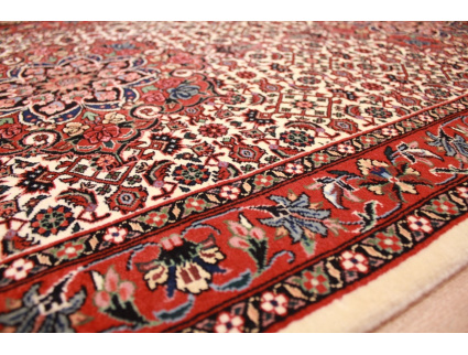 Persian carpet Bijar with silk 218x83 cm Beige