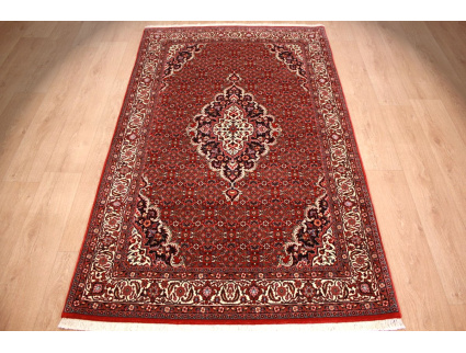 Persian carpet Bidjar with Silk 214x129 cm Red