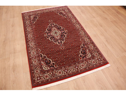 Persian carpet Bidjar with Silk 214x129 cm Red