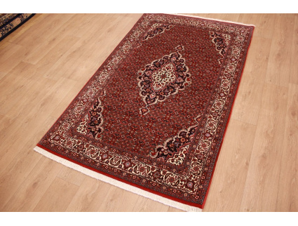 Persian carpet Bidjar with Silk 214x129 cm Red