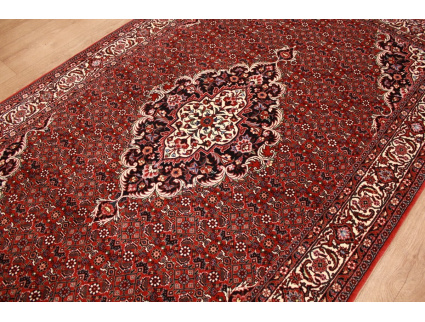 Persian carpet Bidjar with Silk 214x129 cm Red