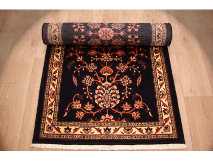 Persian carpet Sarough Runner Wool 207x87 cm Dark blue