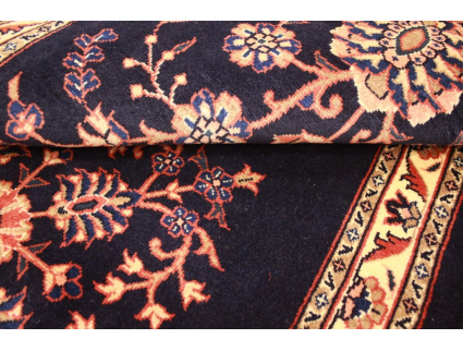 Persian carpet Sarough Runner Wool 207x87 cm Dark blue