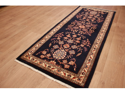 Persian carpet Sarough Runner Wool 207x87 cm Dark blue