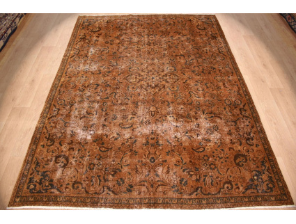 Modern carpet Vintage used look overdyed 322x235 cm Brown