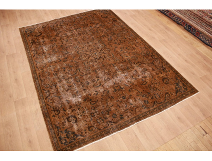 Modern carpet Vintage used look overdyed 322x235 cm Brown