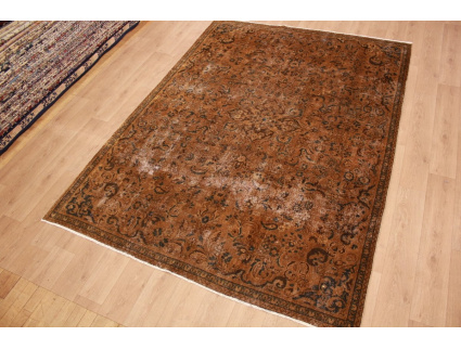 Modern carpet Vintage used look overdyed 322x235 cm Brown