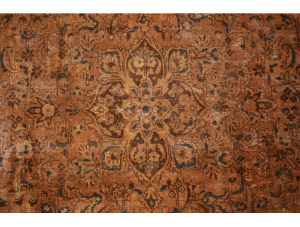 Modern carpet Vintage used look overdyed 322x235 cm Brown