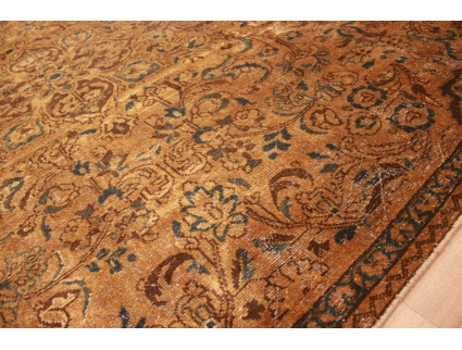 Modern carpet Vintage used look overdyed 322x235 cm Brown