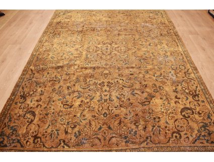 Modern carpet Vintage used look overdyed 322x235 cm Brown