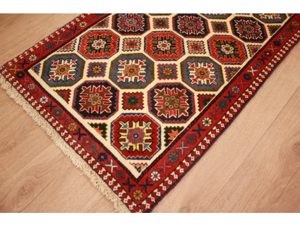 Persian carpet Yalameh pure wool 100x62 cm Beige