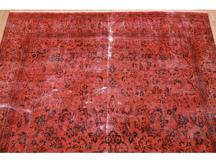 Vintage  carpet modern overdyed used look Red 402x278 cm