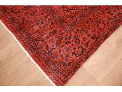 Vintage  carpet modern overdyed used look Red 402x278 cm