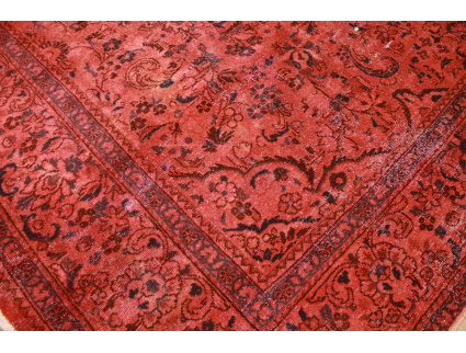 Vintage  carpet modern overdyed used look Red 402x278 cm