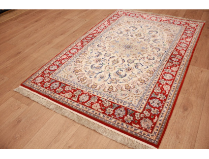 Persian carpet Isfahan with silk 164x109 cm Beige