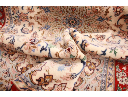 Persian carpet Isfahan with silk 164x109 cm Beige