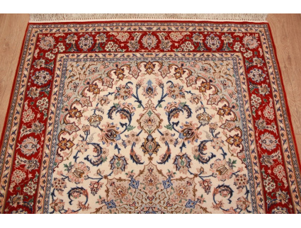 Persian carpet Isfahan with silk 164x109 cm Beige